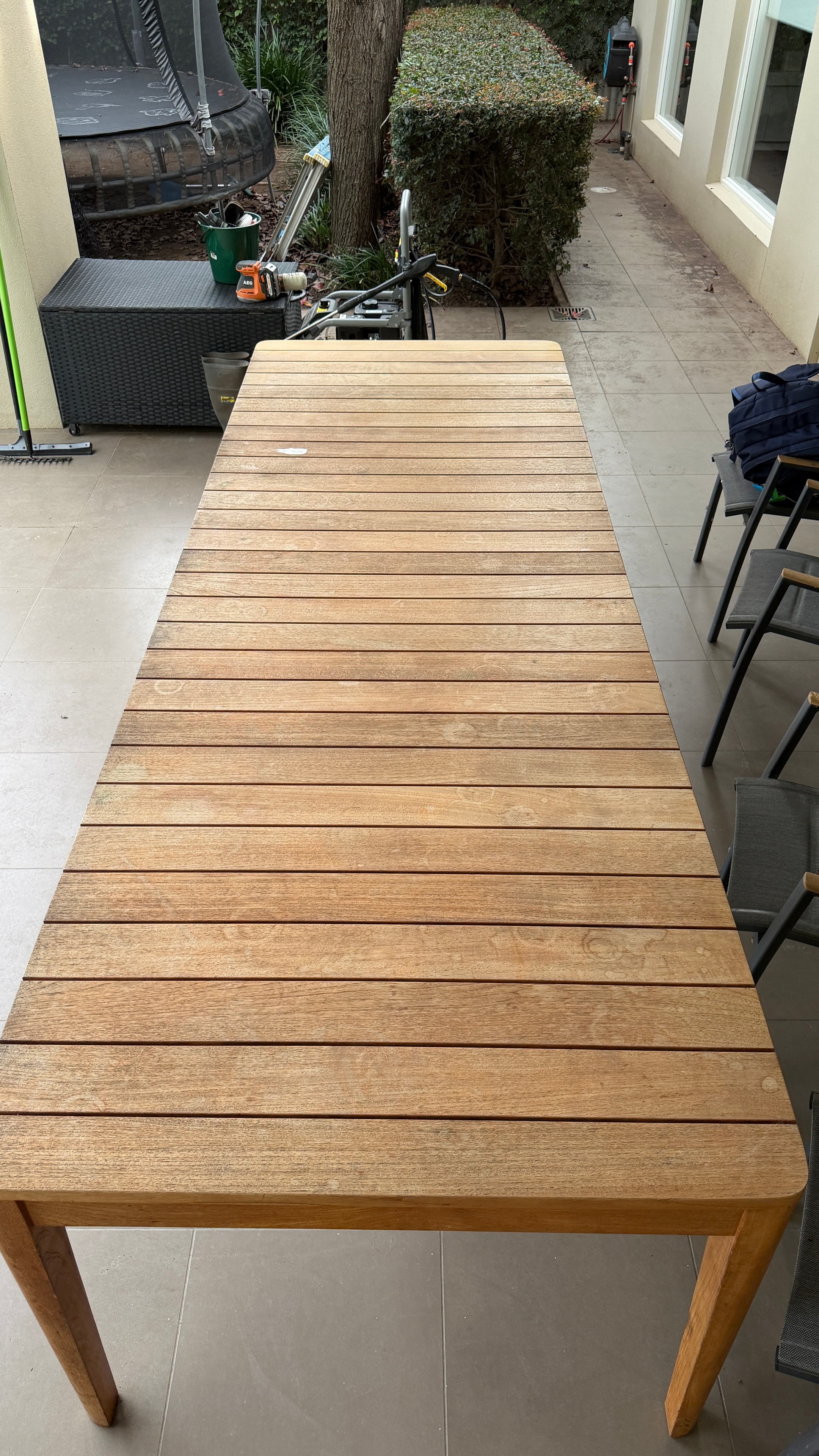 Before — outdoor table refresh - norwood